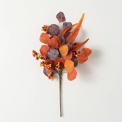 Haven Living 18" Artificial Orange Fall Berry Eucalyptus Pick