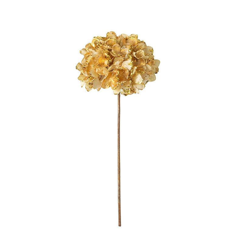Haven Living 18" Artificial Christmas Metallic Gold Hydrangea Stem