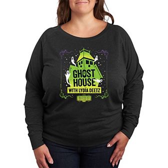 Plus Size Beetlejuice 2 Ghost House French Terry Long Sleeve Tee