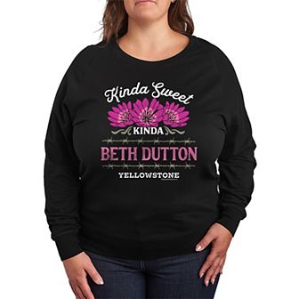 Plus Size Yellowstone Kinda Beth Dutton French Terry Long Sleeve Tee