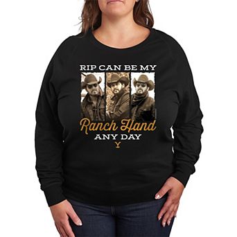 Plus Size Yellowstone Ranch Hand Any Day French Terry Long Sleeve Tee
