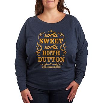 Plus Size Yellowstone Sorta Beth Dutton French Terry Long Sleeve Tee