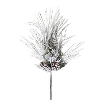 Haven Living 20" Artificial Christmas Heavily Flocked Pine Pick