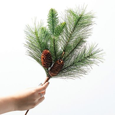 Haven Living 16" Artificial Christmas Pine Pick With Pinecones