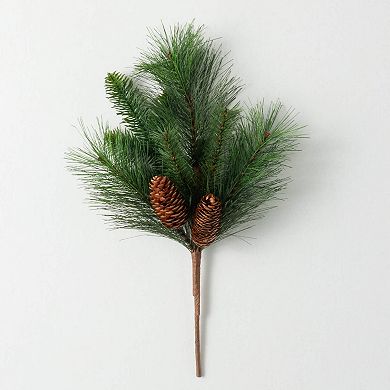 Haven Living 16" Artificial Christmas Pine Pick With Pinecones