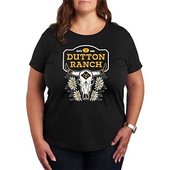 Plus Size Yellowstone Dutton Skull Graphic Tee