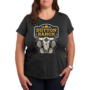 Plus Size Yellowstone Dutton Skull Graphic Tee