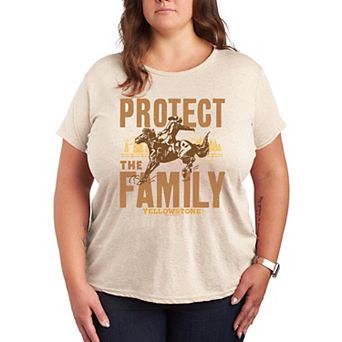 Plus Size Yellowstone Protect The Family Graphic Tee