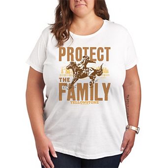 Plus Size Yellowstone Protect The Family Graphic Tee