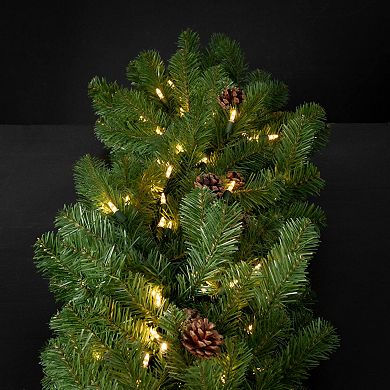 Haven Living 9 ft. Artificial Lit Pine And Cone Christmas Garland