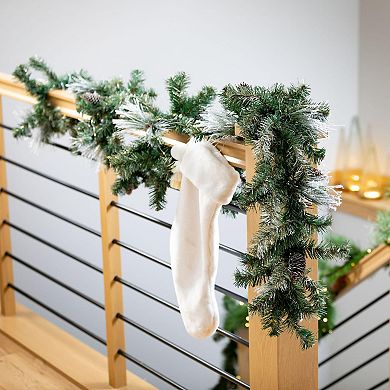 Haven Living 9 ft. LED Flocked Pine Artificial Christmas Garland with Pinecones