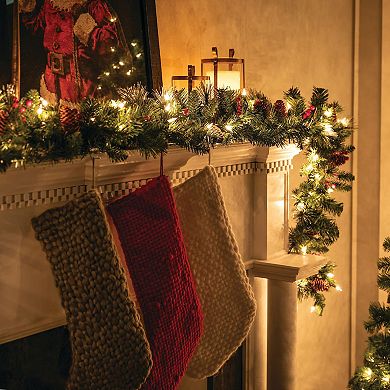 Haven Living 9-ft. Artificial LED Mixed Pine Pinecones & Berries Artificial Christmas Garland