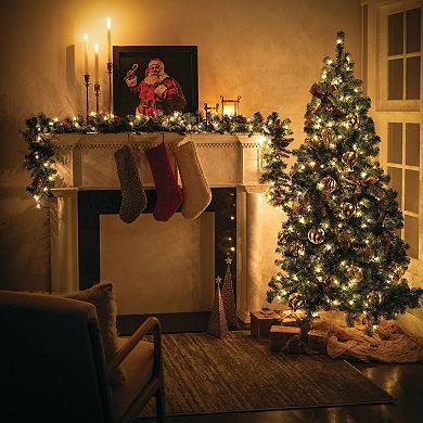 Haven Living 9-ft. Artificial LED Mixed Pine Pinecones & Berries Artificial Christmas Garland