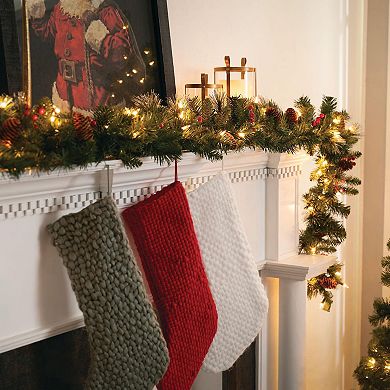 Haven Living 9-ft. Artificial LED Mixed Pine Pinecones & Berries Artificial Christmas Garland