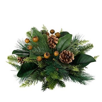 Haven Living 10" Artificial Mixed Pine Magnolia Christmas Orb