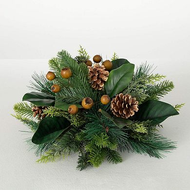 Haven Living 10" Artificial Mixed Pine Magnolia Christmas Orb