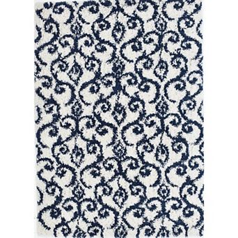 Mason Brooks Cloud Shag Allover Scroll Print Area Rug