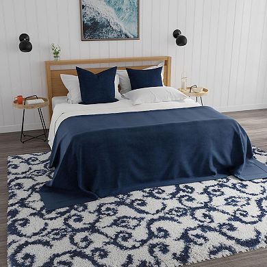 Mason Brooks Cloud Shag Allover Scroll Print Area Rug