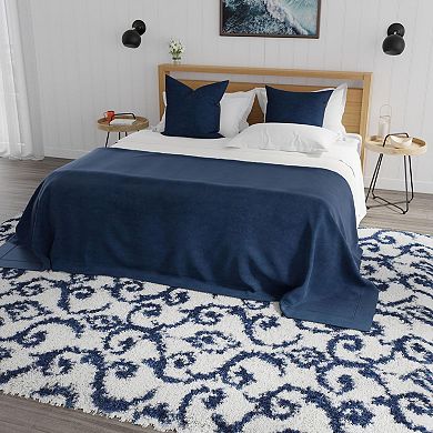 Mason Brooks Cloud Shag Allover Scroll Print Area Rug