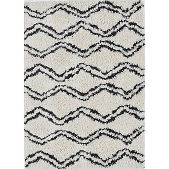 Mason Brooks Cloud Shag Zig-Zag Striped Area Rug