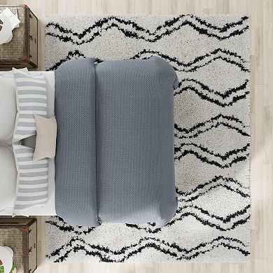 Mason Brooks Cloud Shag Zig-Zag Striped Area Rug
