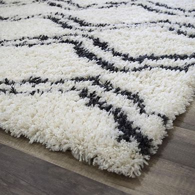 Mason Brooks Cloud Shag Zig-Zag Striped Area Rug