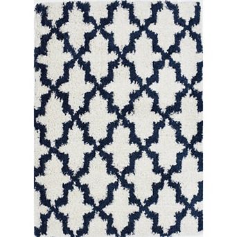 Mason Brooks Cloud Shag Interlinked Geo Area Rug