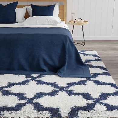 Mason Brooks Cloud Shag Interlinked Geo Area Rug