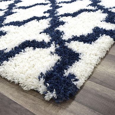 Mason Brooks Cloud Shag Interlinked Geo Area Rug