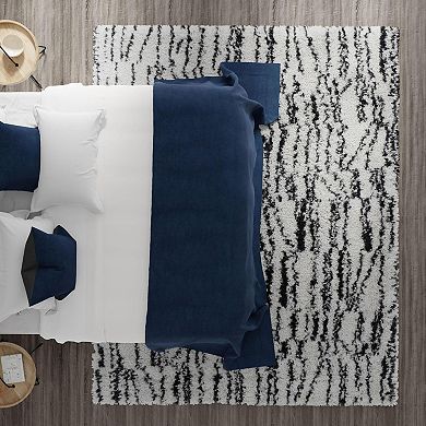 Mason Brooks Cloud Shag Ruffled Stripes Area Rug