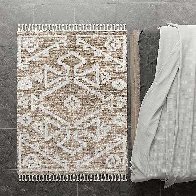 Mason Brooks Muted Minimal Tribal Pattern Area Rug
