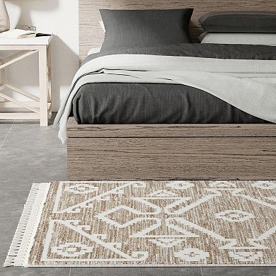 Mason Brooks Muted Minimal Tribal Pattern Area Rug