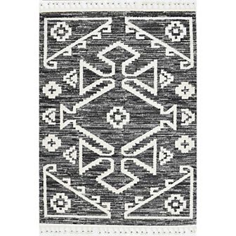 Mason Brooks Slate Minimal Tribal Pattern Area Rug
