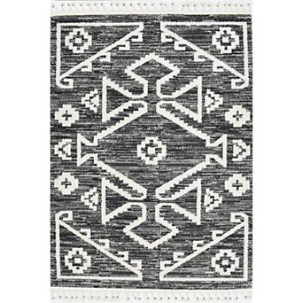 Mason Brooks Slate Minimal Tribal Pattern Area Rug