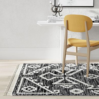 Mason Brooks Slate Minimal Tribal Pattern Area Rug