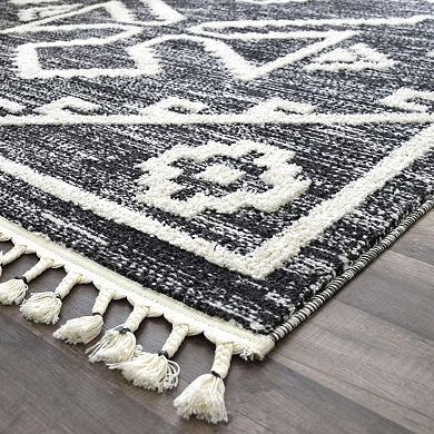 Mason Brooks Slate Minimal Tribal Pattern Area Rug