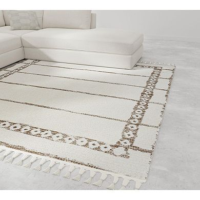 Mason Brooks Ibiza Muted Geometric Border Area Rug