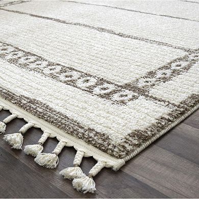 Mason Brooks Ibiza Muted Geometric Border Area Rug