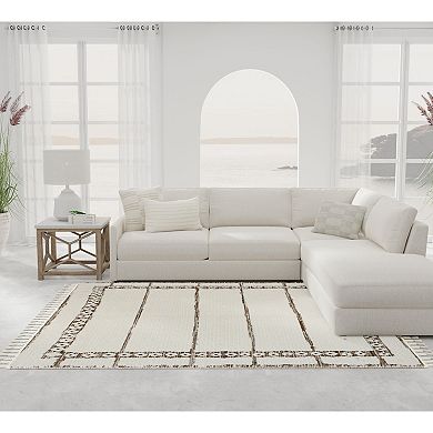 Mason Brooks Ibiza Muted Geometric Border Area Rug