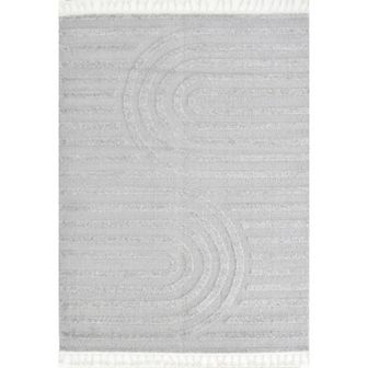 Mason Brooks Ibiza Tasseled Muted Arch Pattern Area Rug
