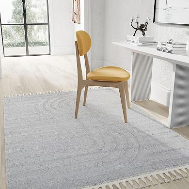 Mason Brooks Ibiza Tasseled Muted Arch Pattern Area Rug