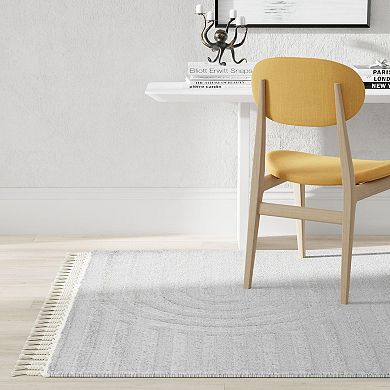 Mason Brooks Ibiza Tasseled Muted Arch Pattern Area Rug