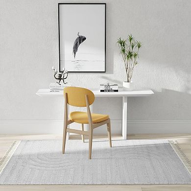 Mason Brooks Ibiza Tasseled Muted Arch Pattern Area Rug