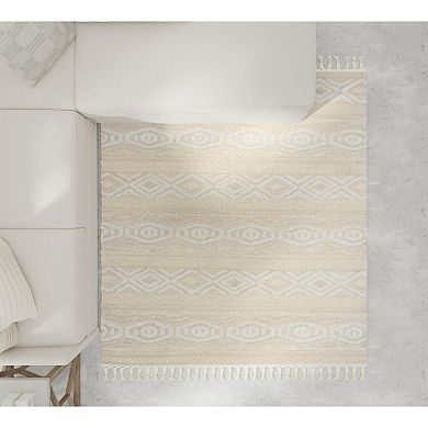 Mason Brooks Ibiza Tasseled Muted Tribal Striped Area Rug