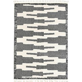 Mason Brooks Ibiza Tasseled Zig-Zag Steppe Print Area Rug