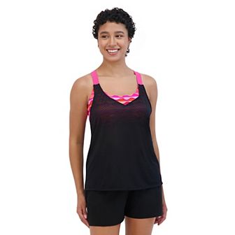 Plus Size ZeroXposur Slipstream Wide Strap 2-in-1 Swim Top