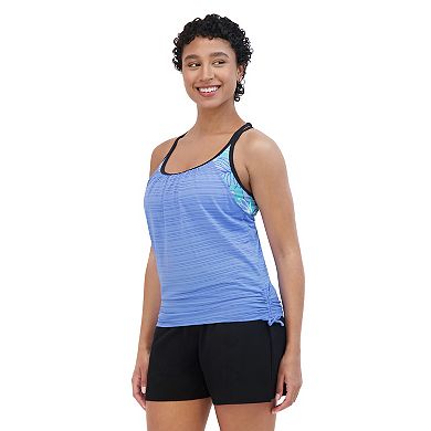 Plus Size ZeroXposur Botany Ruched 2-in-1 Swim Top