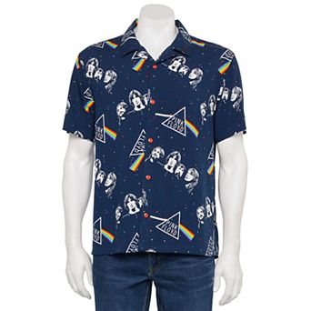 Men's Pink Floyd Dark Side of the Moon Short Sleeve Button Down Shirt