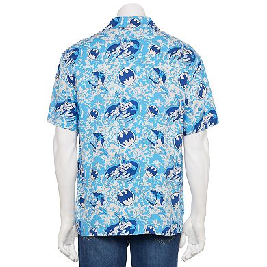 Men's DC Comics Batman Blue Floral Hawaiian Shirt