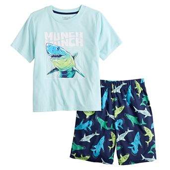 Boys 4-16 Cuddl Duds 2 pc Pajama Shirt & Short Set